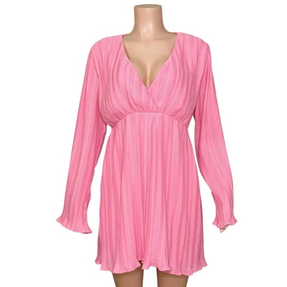 LOVERS + FRIENDS Bernice Pleated Mini Dress, Candy Pink, Large - Picture 8 of 13